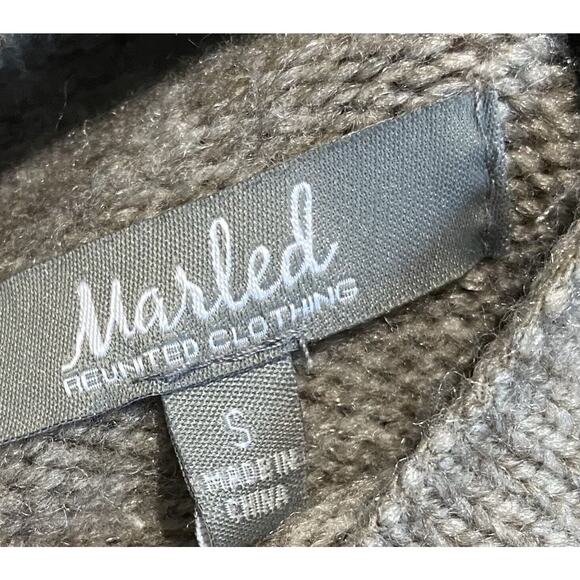 Marled Reunited Women’s Sweater Pullover Turtleneck Pleated Shoulders Tan Sz S - Picture 7 of 8